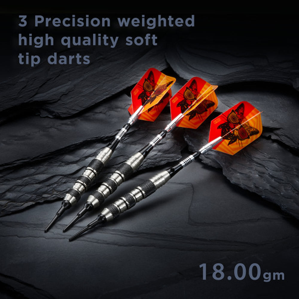 Viper The Freak Darts - Soft Tip - Nickel Silver - with Spinster Shafts - F1 - Black Tri-Knurl