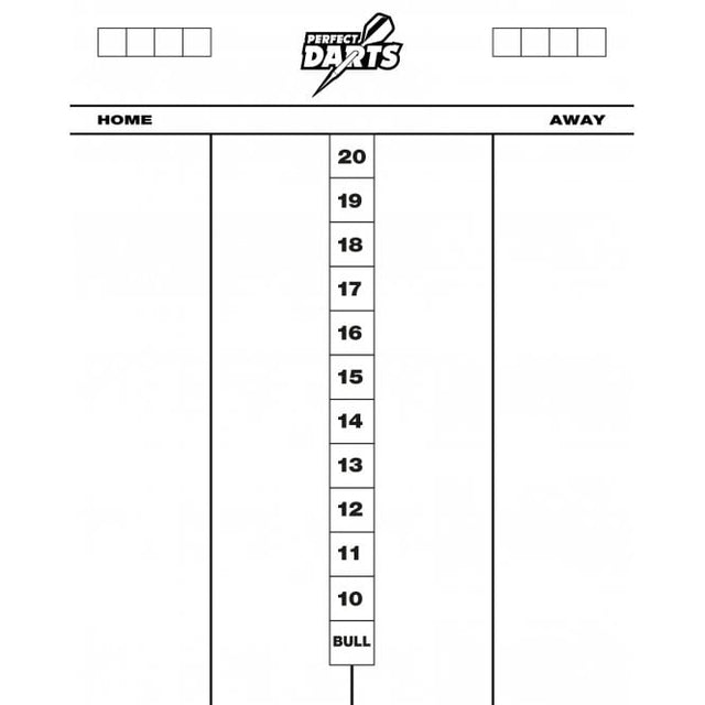 Perfectdarts Whiteboard Scoreboard Cricket - Heavy Duty Dry Wipe Acrylic - 50cm x 40cm