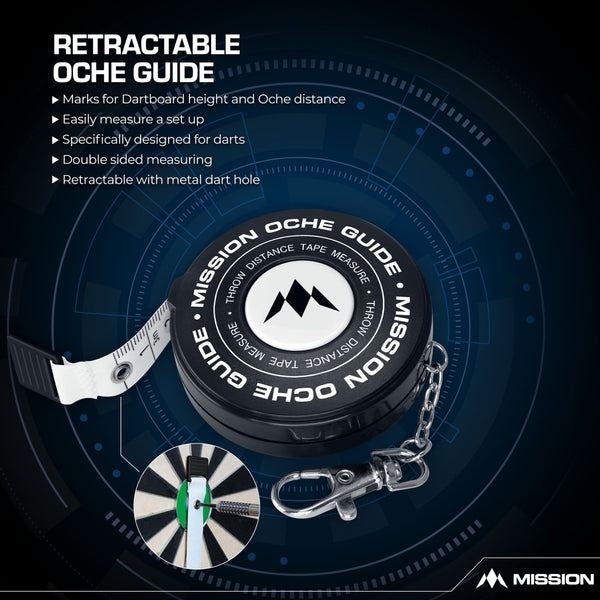 Mission Retractable Dartboard Measure - Board And Oche Guide - Easy Se