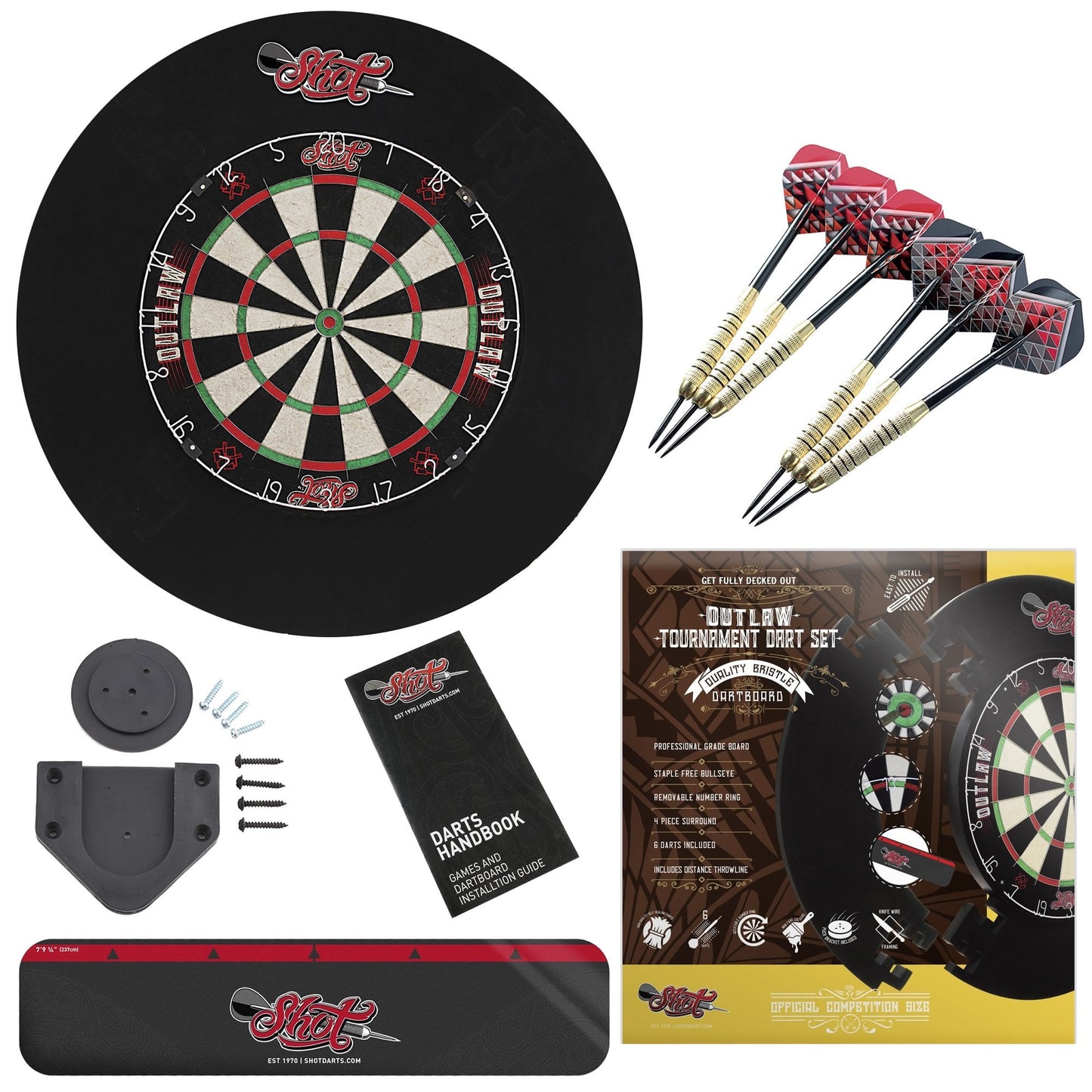 Shot Darts Outlaw Bristle Dart Board