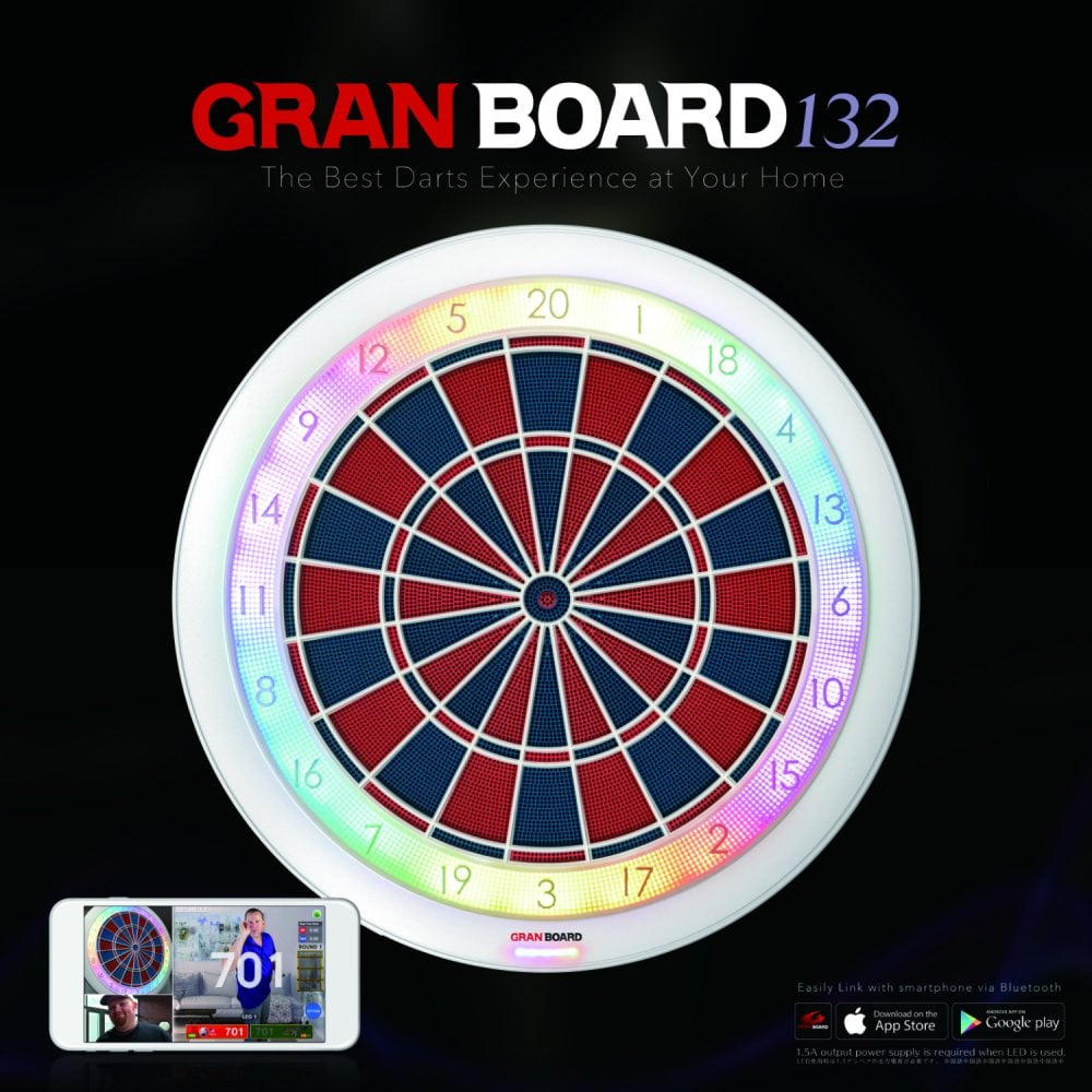 Gran Board 3s White Clear Bluetooth Dartboard