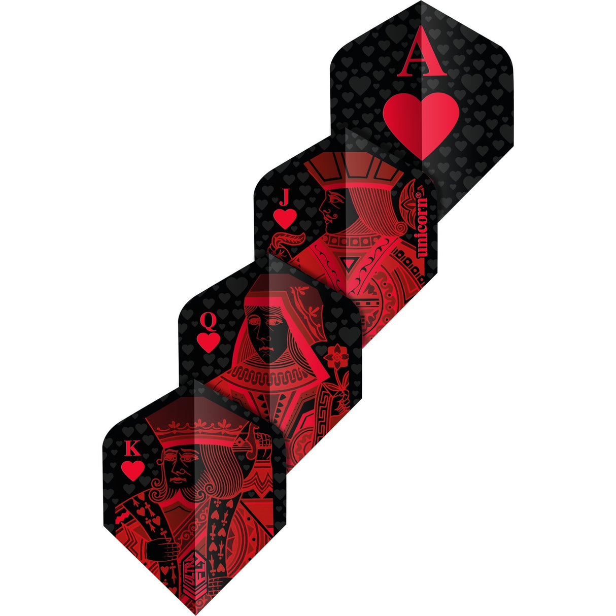 Unicorn Ultrafly Dart Flights - 100 - Plus Std - Royal Flush - Hearts