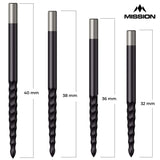 Mission Lunar FS Dart Points - Spare Points - Rough Cut - Black