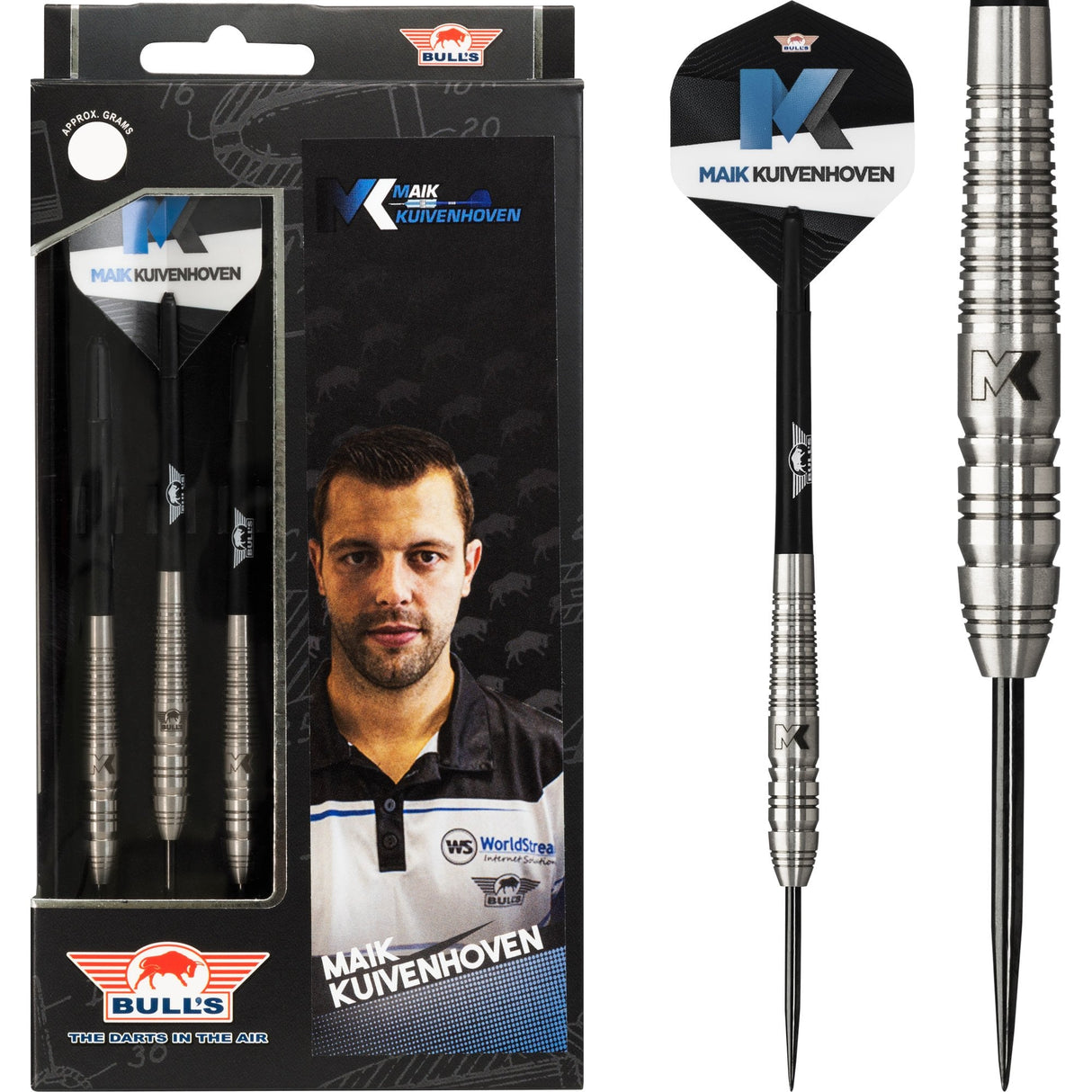 Bulls Maik Kuivenhoven Darts - Steel Tip - Ring Grip 24g