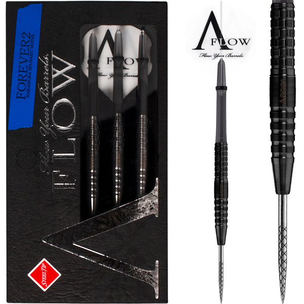 *Dynasty Darts - Black Line - Steel Tip - Nakamura Shusaku - Forever 2 -  Black - 22g