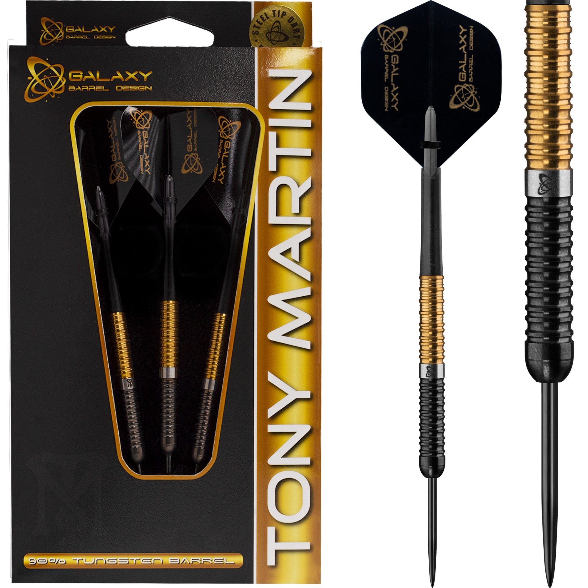 GalaxyTonyMartinDarts-SteelTip-Black&Gold-23g