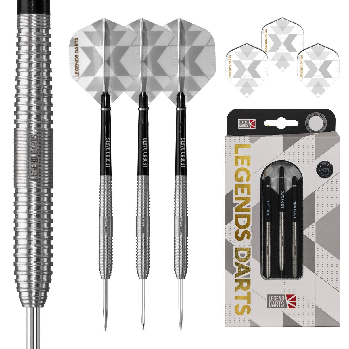 Legend Darts - Steel Tip - 90% Tungsten - Pro Series - V1 - Ringed Micro Cut