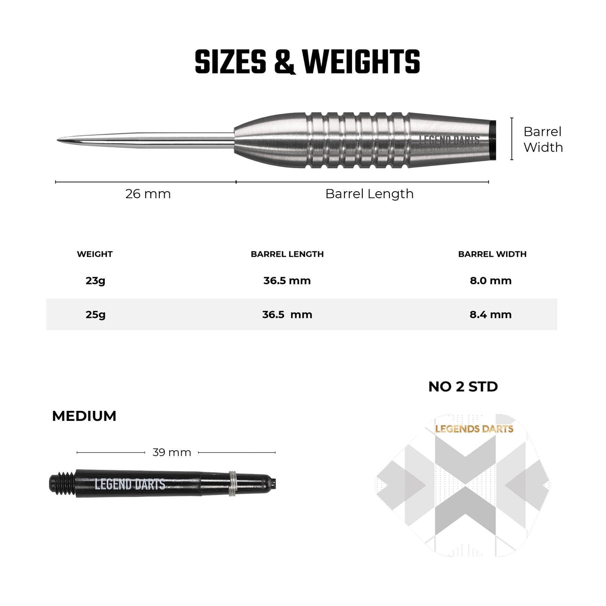 Legend Darts - Steel Tip - 90% Tungsten - Pro Series - V4 - Bullet Ringed