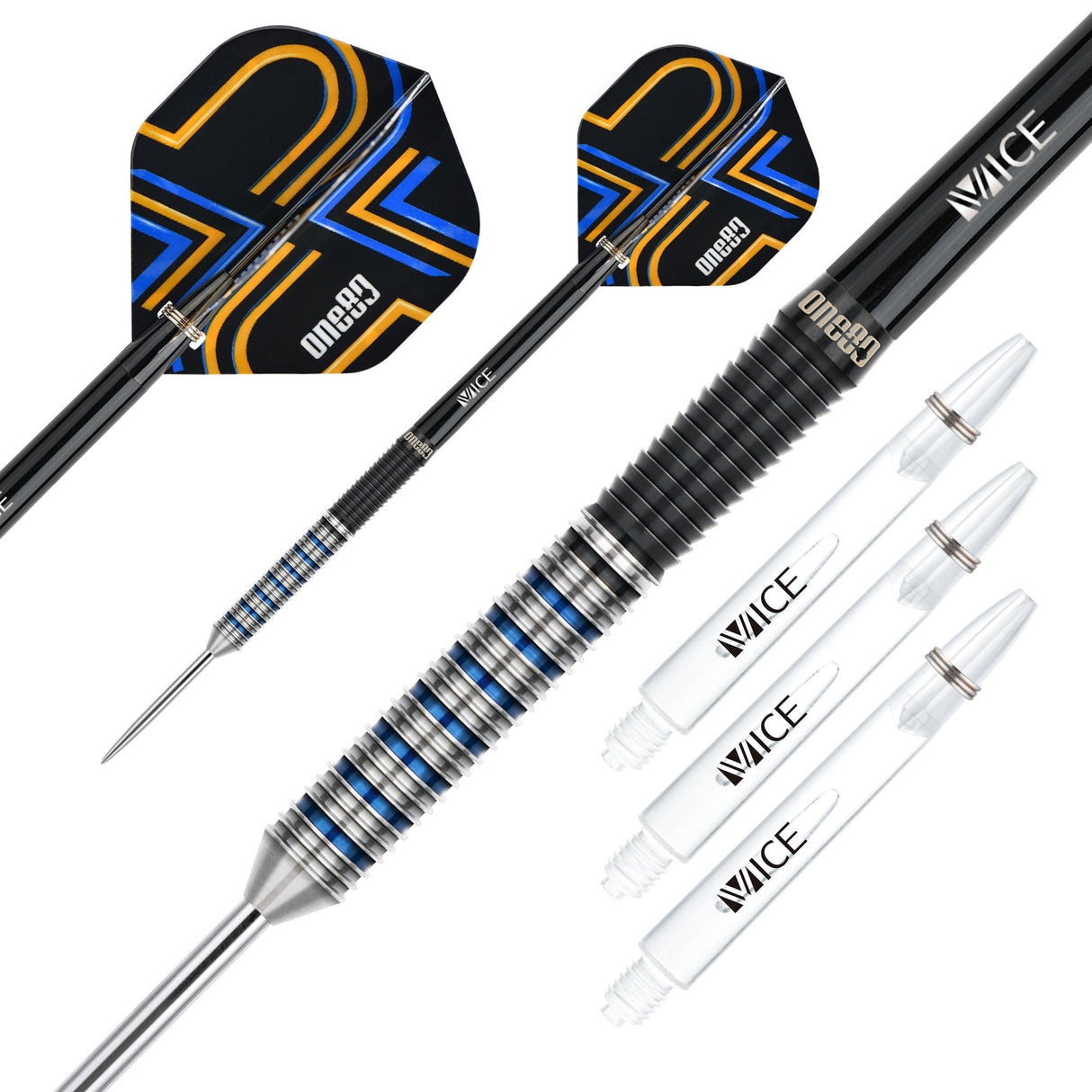 One80 Ascent Darts - Steel Tip - S01 - Black & Blue