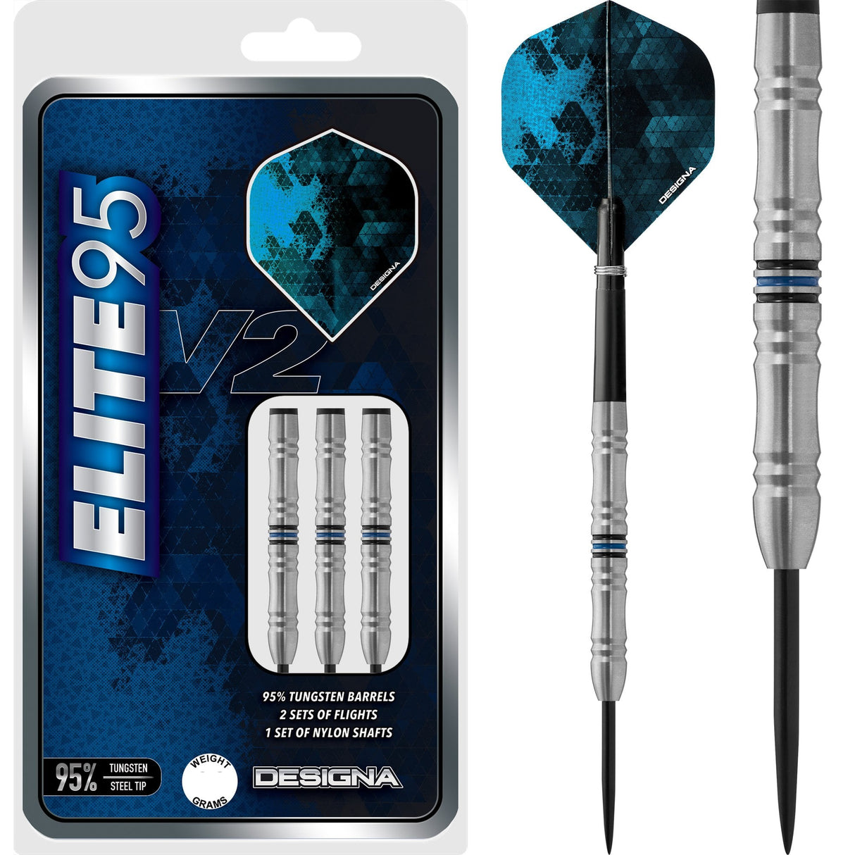 Designa Elite 95 V2 Darts - Steel Tip - M1 22gPERS