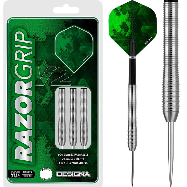 Designa Razor Grip V2 Darts - Steel Tip - M1 - Front Loaded 21g