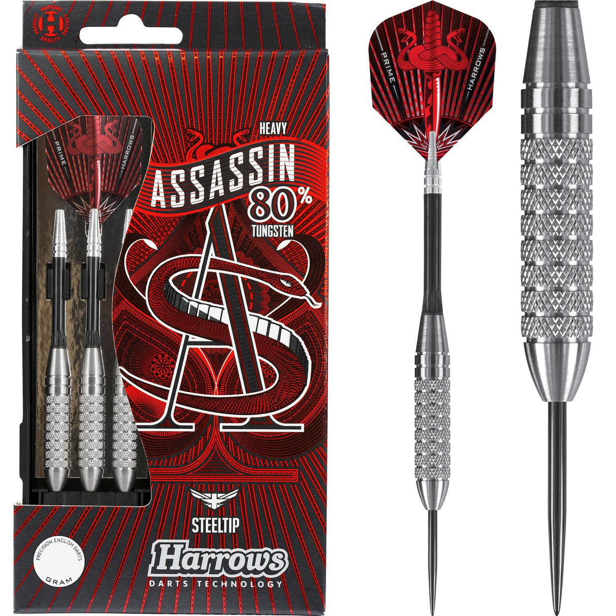 Harrows Assassin Darts - Steel Tip - Heavy - Knurled - 38g PERS