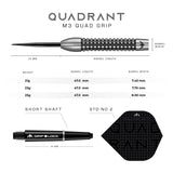 Mission Quadrant Darts - Steel Tip - M3 - Quad Grip