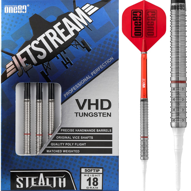 One80 Jetstream Darts - Soft Tip - Stealth 16g