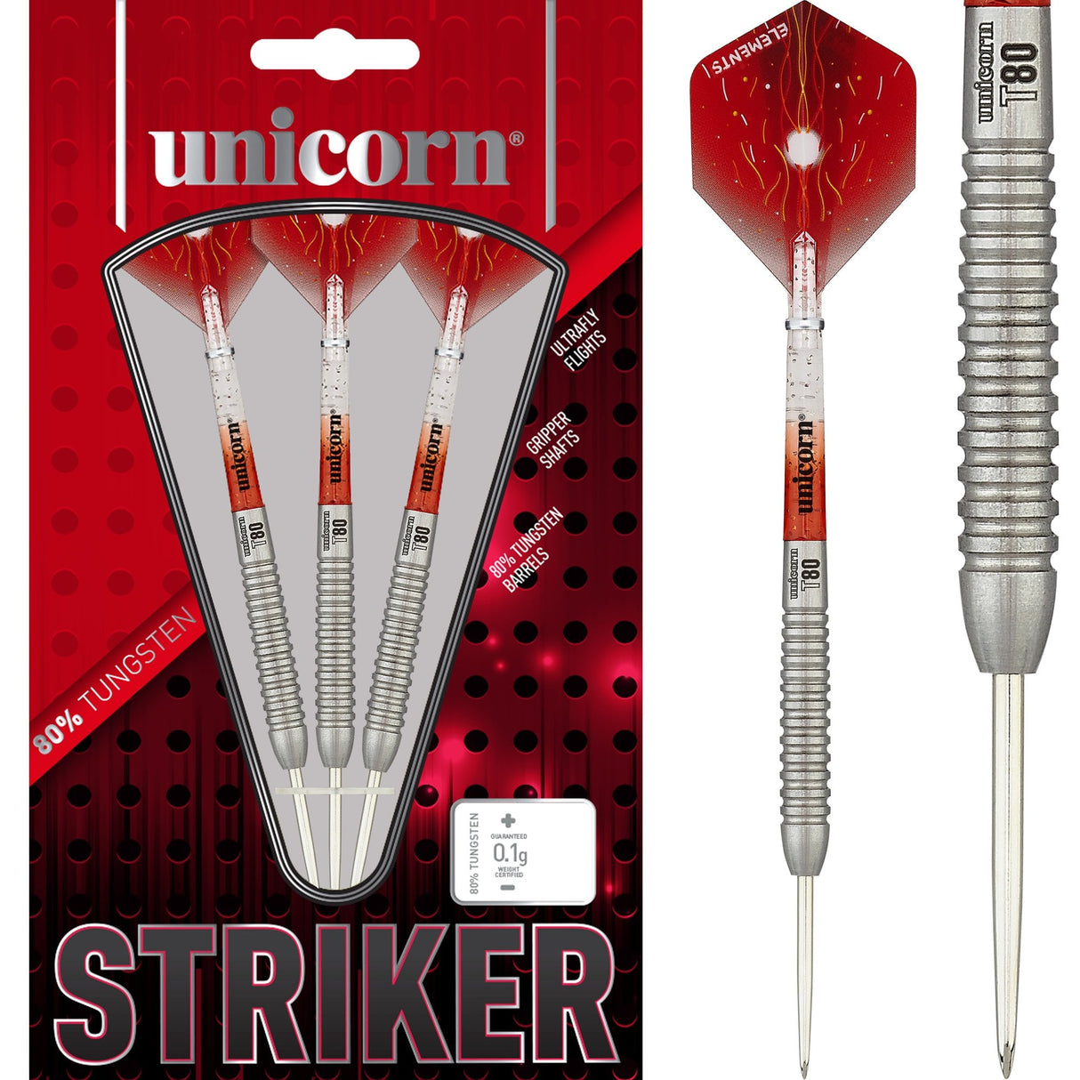 Unicorn T80 Darts - Core XL - Steel Tip - S5 - Striker 21g