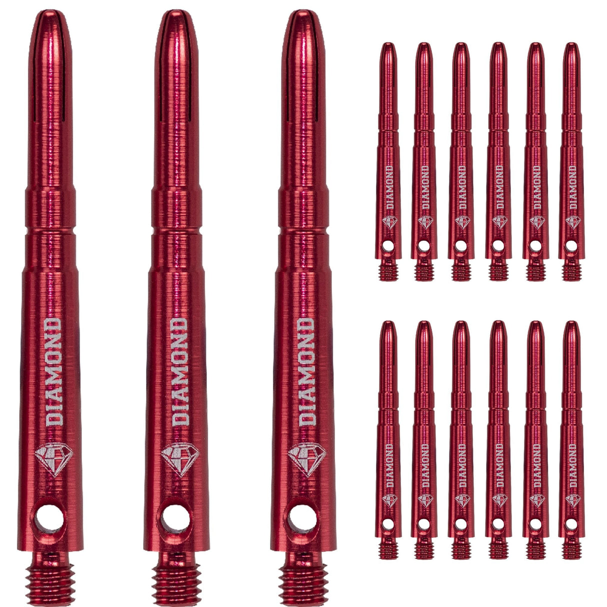 Cuesoul - Aluminium Dart Shafts - Diamond - Value Pack - 4 sets - Red