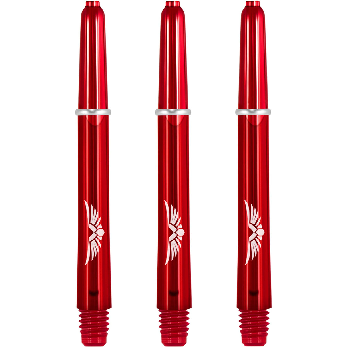 Shot Eagle Claw Dart Shafts - with Machined Rings - Strong Polycarbonate Stems - Red Medium