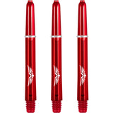 Shot Eagle Claw Dart Shafts - with Machined Rings - Strong Polycarbonate Stems - Red Medium