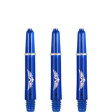 Shot Eagle Claw Dart Shafts - with Machined Rings - Strong Polycarbonate Stems - Blue Short