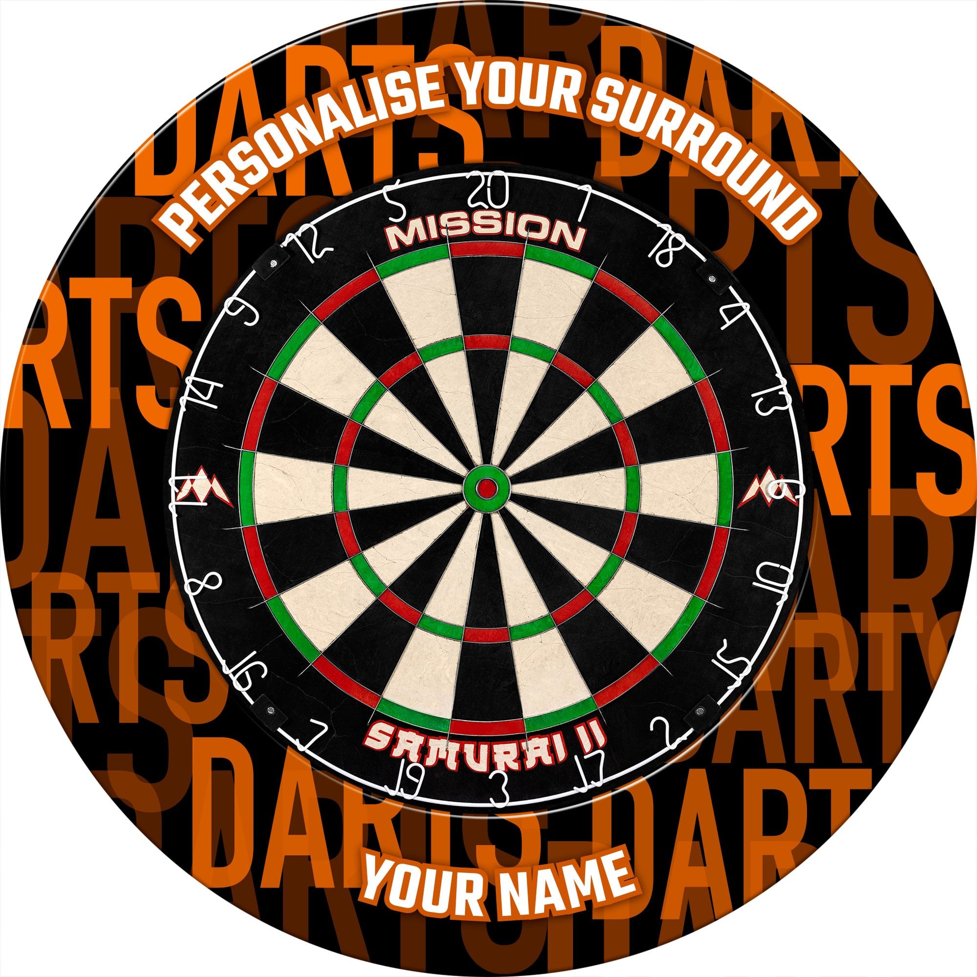 Store Customizable Dartboard - Choose your colors and add names - 3 darts included - FREE SHIPPING