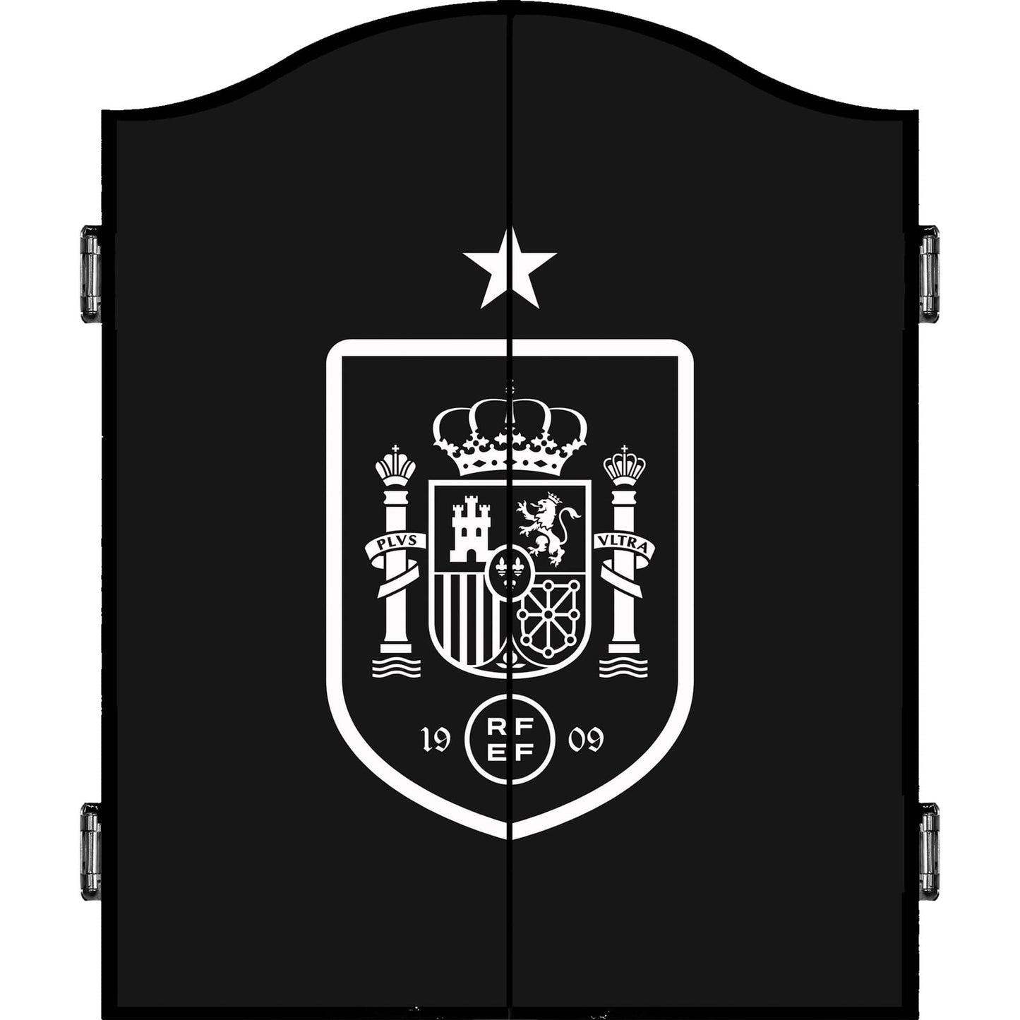spanish flag crest black and white