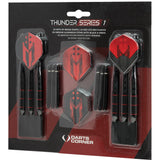 Darts Corner - Thunder Series 1 - Steel Tip Brass - 2 Sets Darts - M1 - Black & Red - 22g 22g