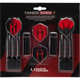 Darts Corner - Thunder Series 1 - Steel Tip Brass - 2 Sets Darts - M1 - Black & Red - 22g 22g