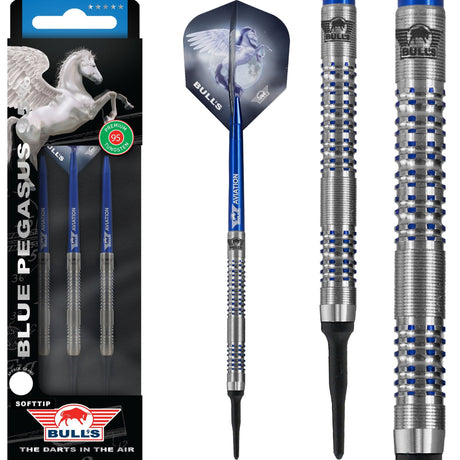 Bulls Blue Pegasus Darts - Soft Tip - 95% - Style B - 20g 20g