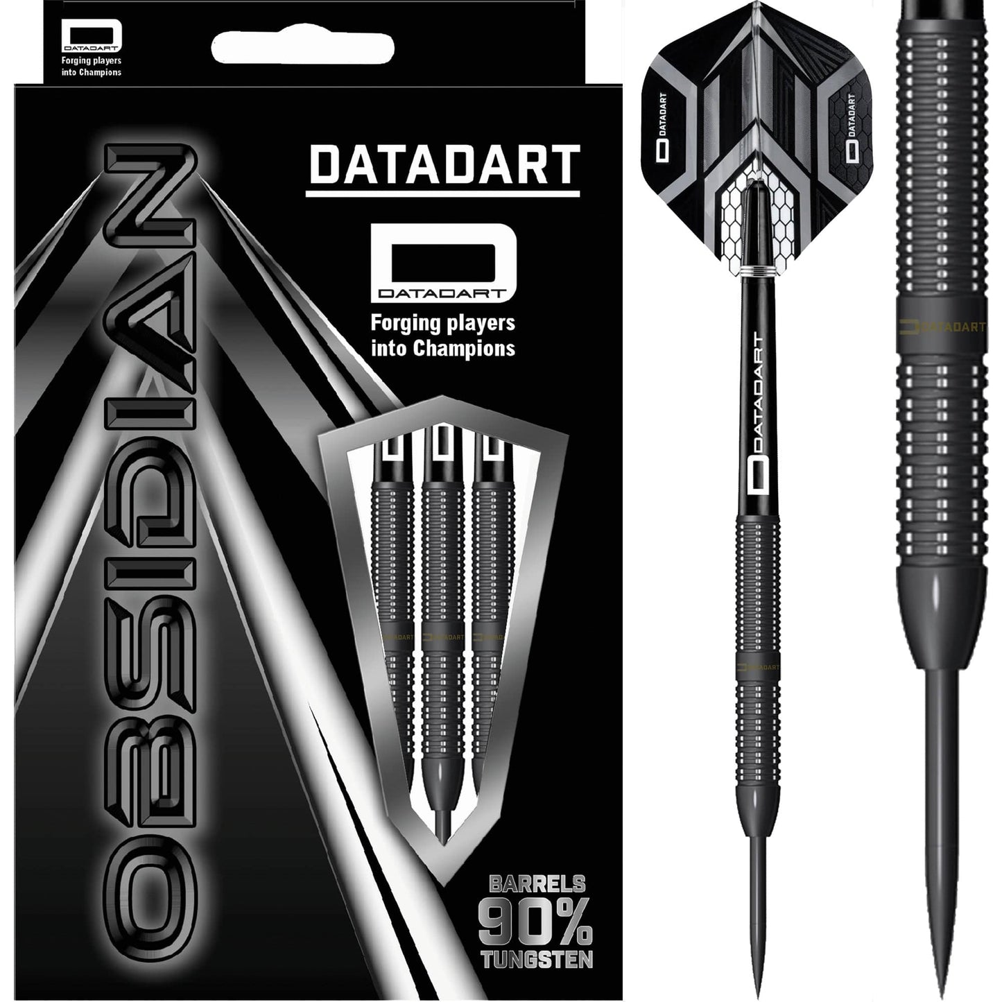 Datadart Black Prism Darts - Steel Tip - Black Titanium
