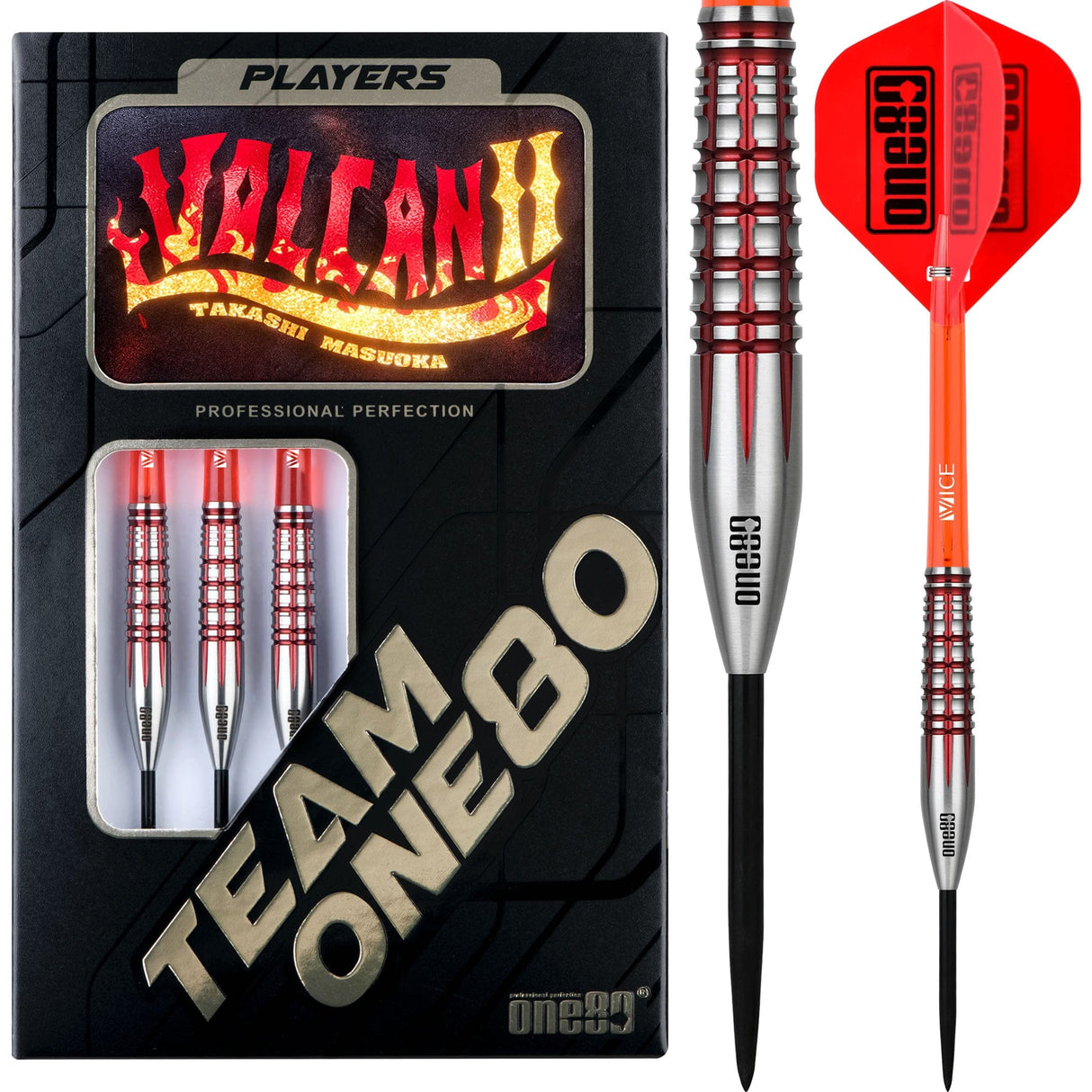 One80 Takashi Masuoka Darts - Steel Tip - V2 Signature - Volcan II 22g